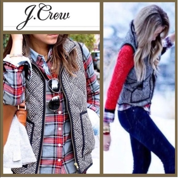 J. Crew Houndstooth Black Vest - Picture 2 of 8